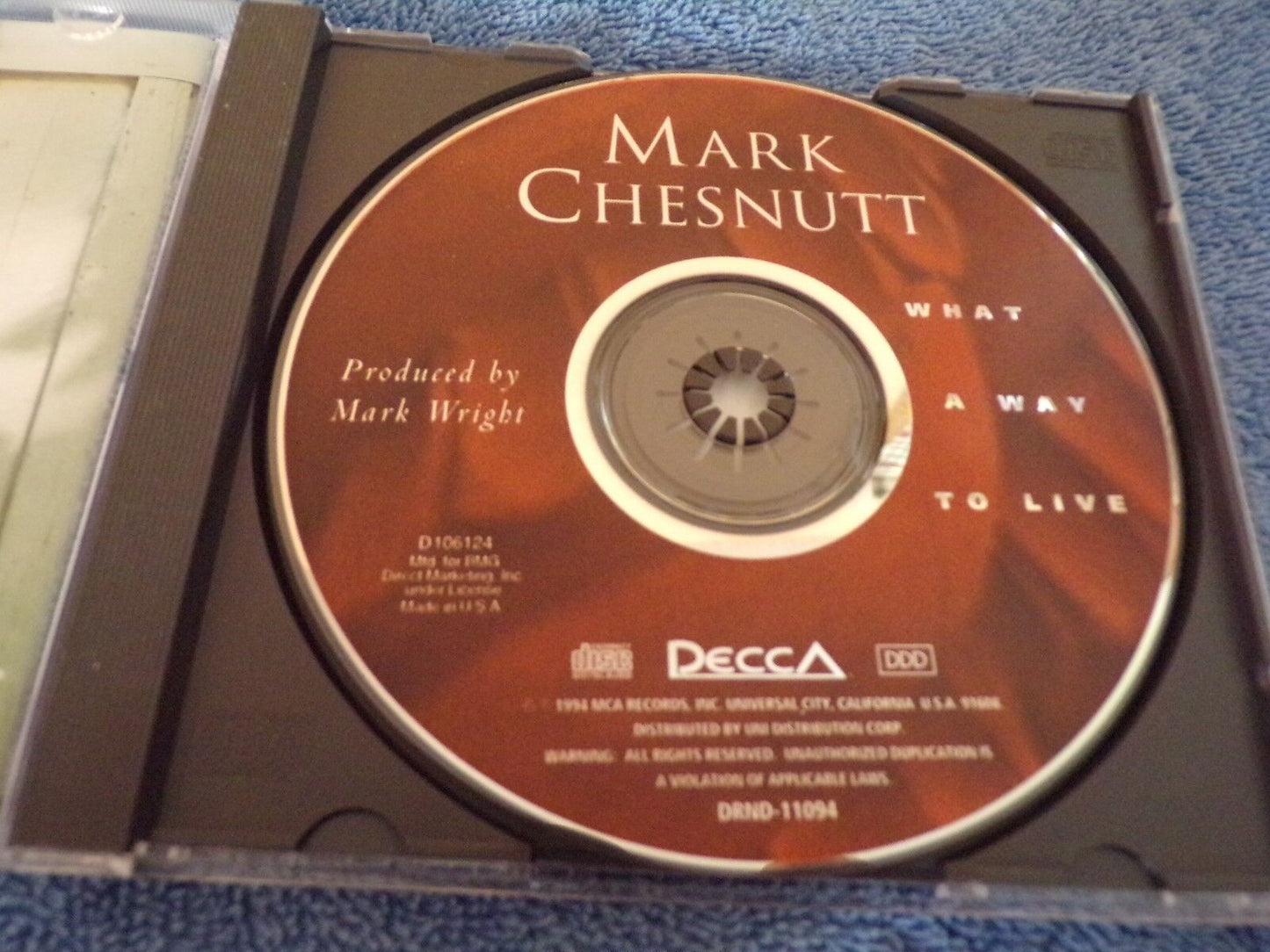 What a Way to Live by Mark Chesnutt (CD, Sep-1994, Decca)
