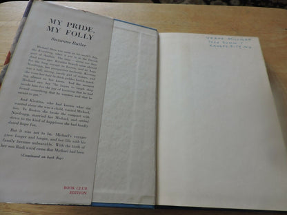 1953  My Pride, My Folly by Suzanne Butler