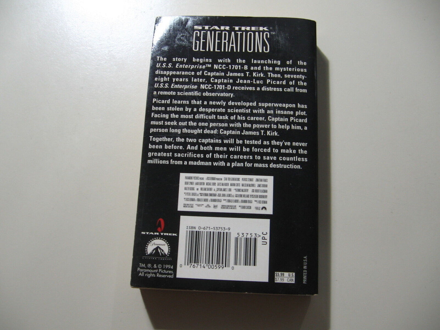 Generations No. 7 by J. M. Dillard (1995, Paperback)