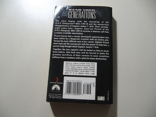 Generations No. 7 by J. M. Dillard (1995, Paperback)