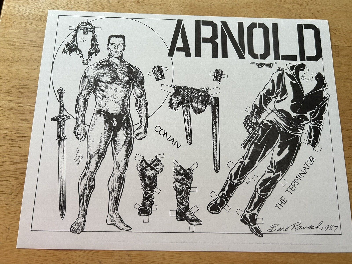 ARNOLD; CONAN, TERMINATOR, BY BARB RAUSCH 1987--RARE FIND