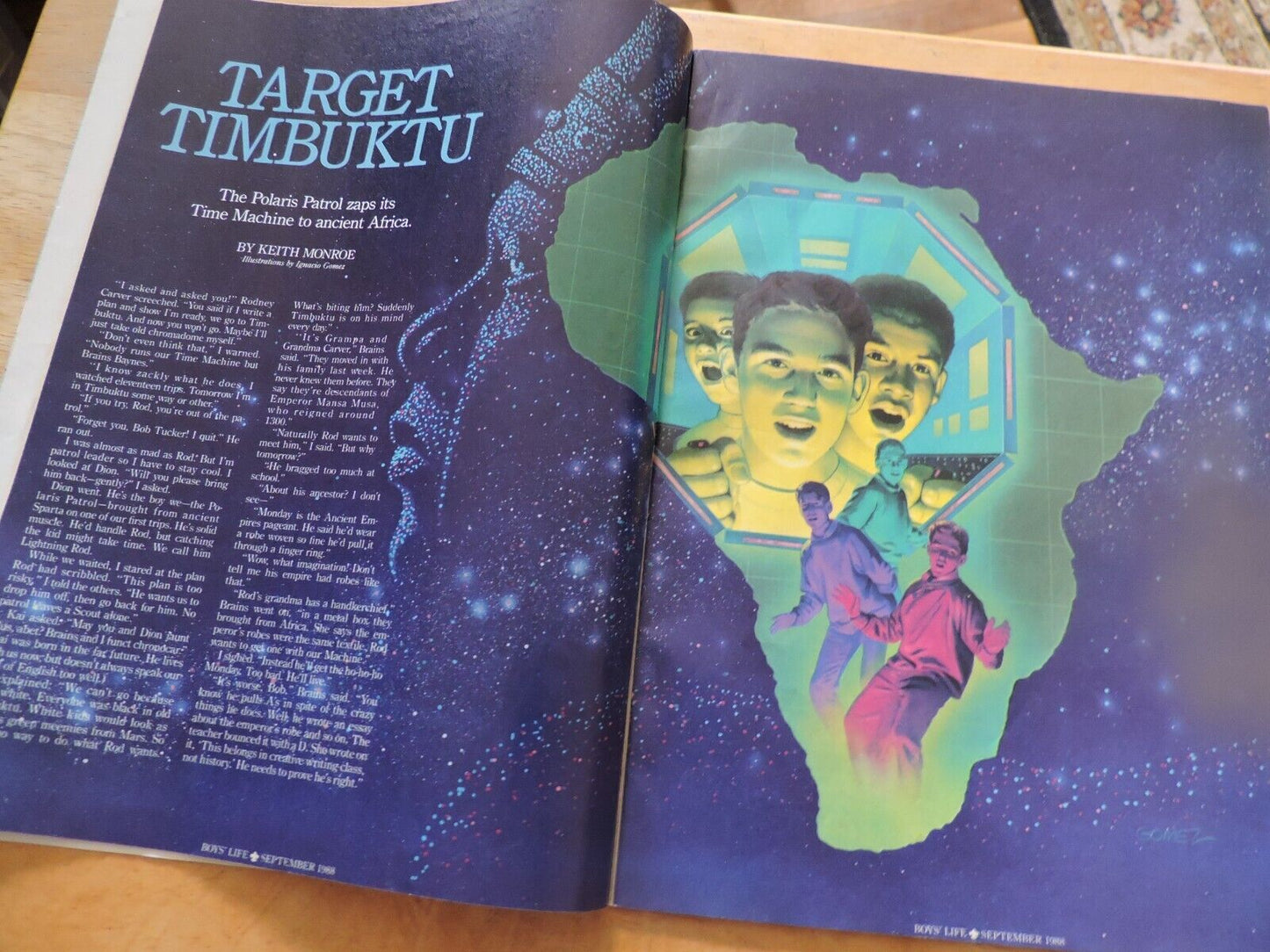 BOYS' LIFE MAGAZINE SEPT 1988-READING:THE KEY TO WORLD'S OF FANTASY & ADVENTURE