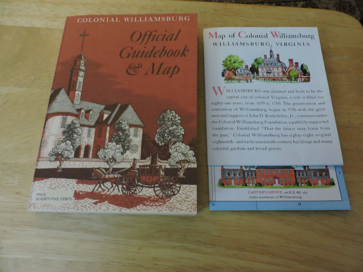 OFFICIAL GUIDEBOOK & MAP COLONIAL WILLAMSBURG 1979
