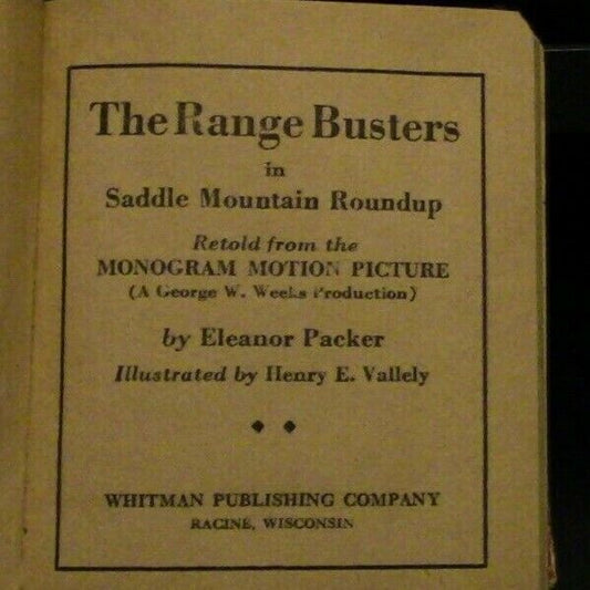 The Range Busters in Saddle Mountain Roundup Little Book 1942 Printing