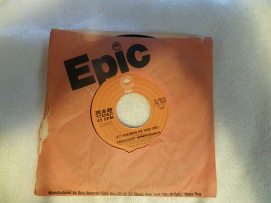 Engelbert H sings: After the Lovin' & Let's Remember the Good Times Record 45RPM
