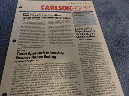 The Carlson Report (Feb. 1995): Security Options for Open Centers (Signed)