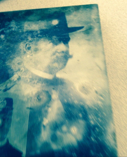 BLACK AND WHITE NEGATIVE EXPOSURE PLATE OF 2 GENTLEMAN