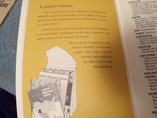 Arizona Statistical Review, Second Edition 1969