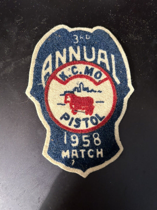 3rd Annual KCMO Police Department Pistol Match 1958 Felt Patch