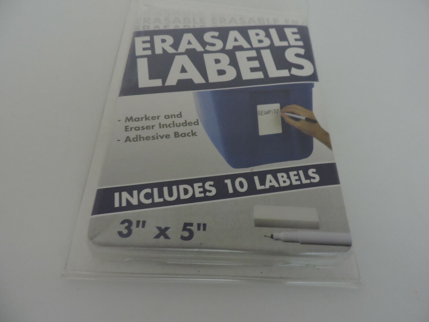 ERASABLE LABELS--10 LABELS--3X5 INCH
