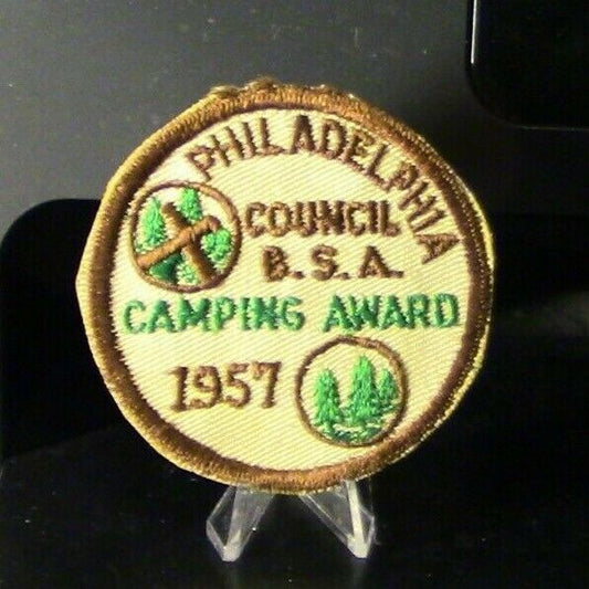 BSA: Philadelphia Council: 1957 Camping Award Patch