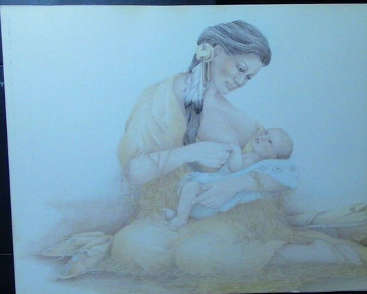 Artist S. Mitchell (Osage Indian Tribe) Presents: Female and Baby Print