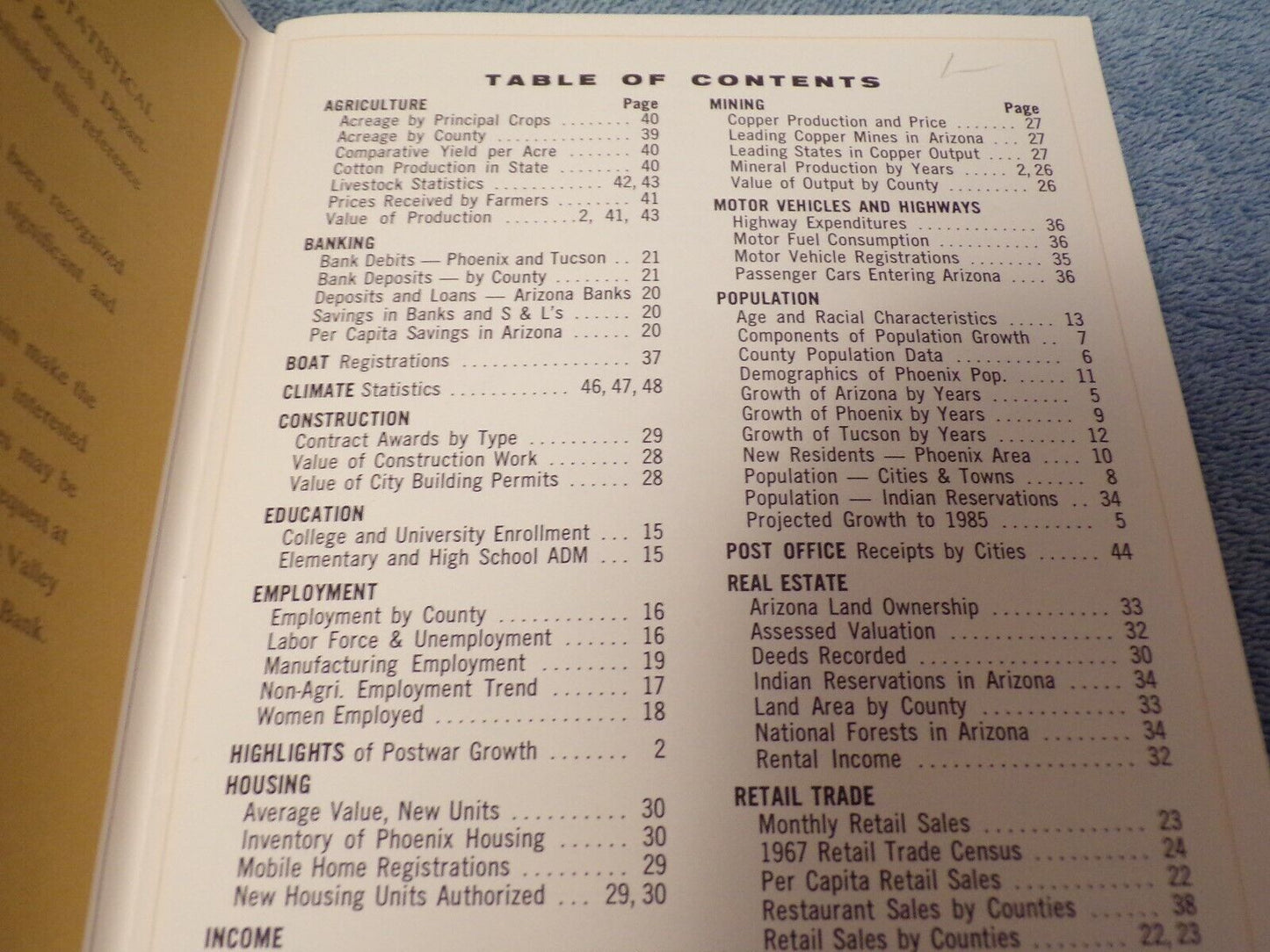 Arizona Statistical Review, Second Edition 1969
