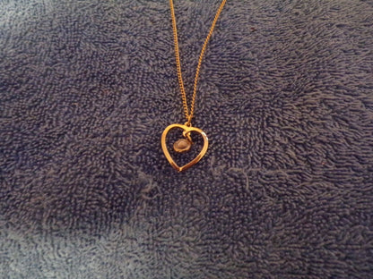 9" Heart Shaped Gold Necklace
