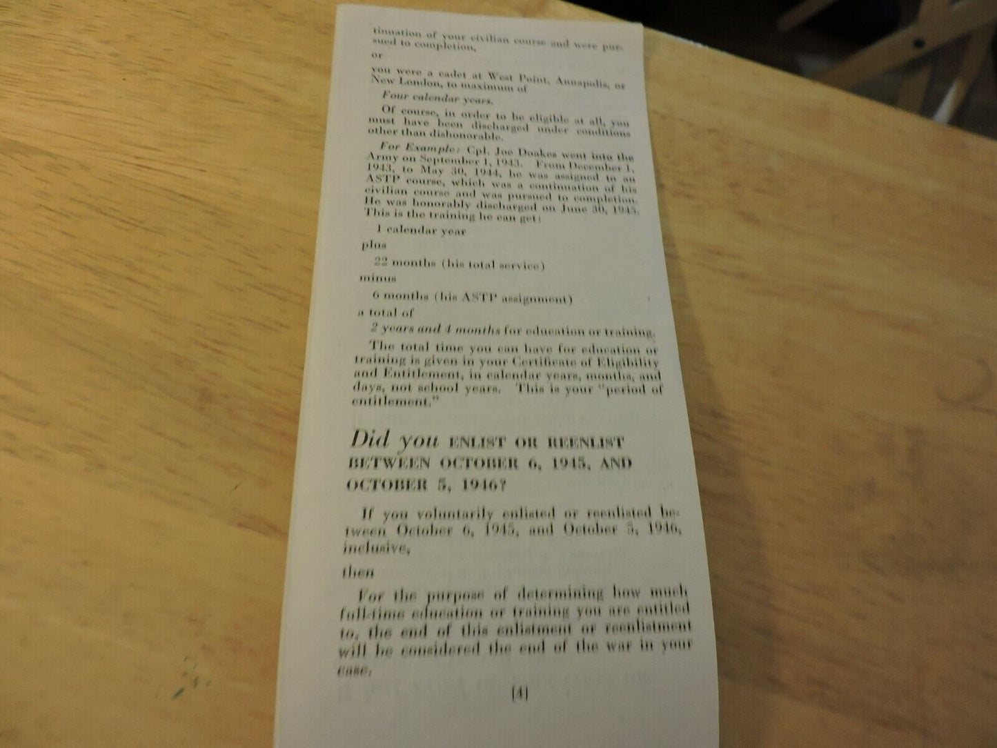 YOUR ANSWERS ABOUT EDUCATION AND TRAINING:  REVISED JUNE 1, 1948, VETERANS ADMIN
