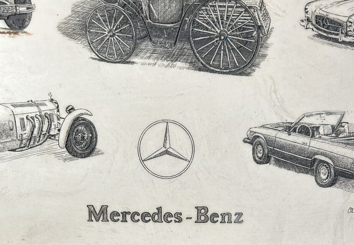 Artist Al Kennedy: Marble Mercedes-Benz Tile (20" X 16")