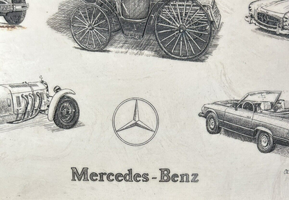 Artist Al Kennedy: Marble Mercedes-Benz Tile (20" X 16")