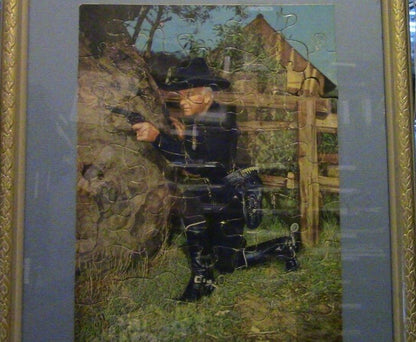 1950's Hopa-Long Cassidy "Gun Fight"-Framed Puzzle
