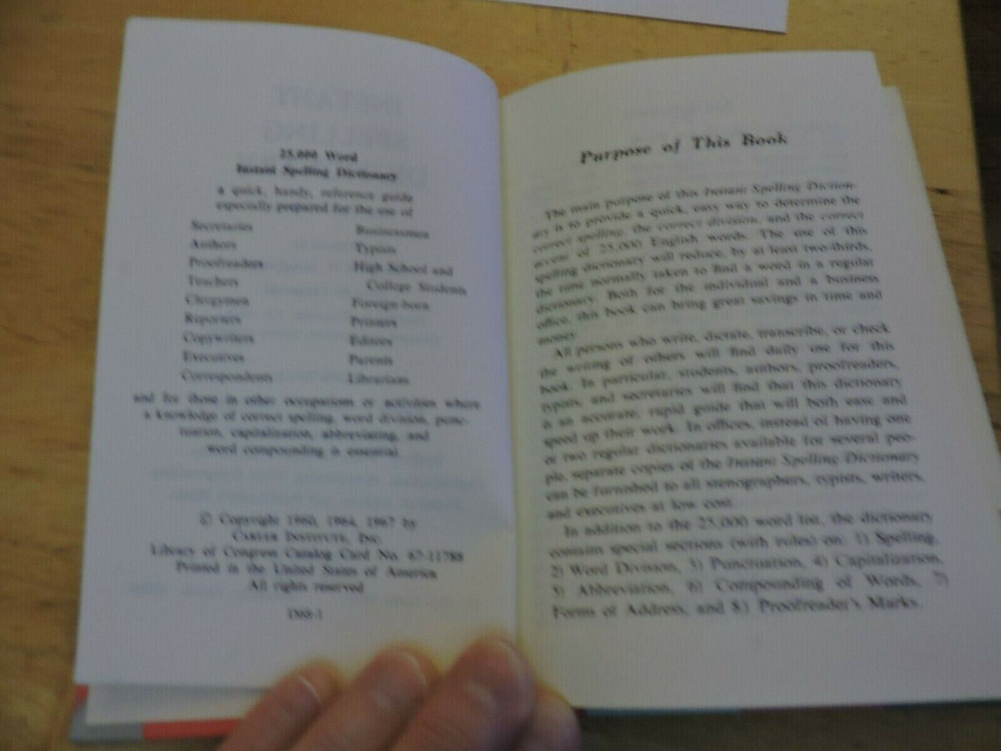 SPELLING DICTIONARY 3RD EDITION 25,00 WORDS SPELLING 1967