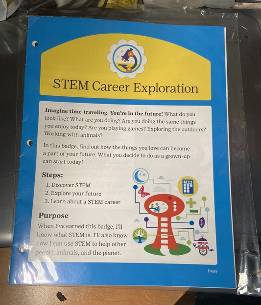 Official Girl Scout STEM CAREER EXPLORATION book and Patch Combo