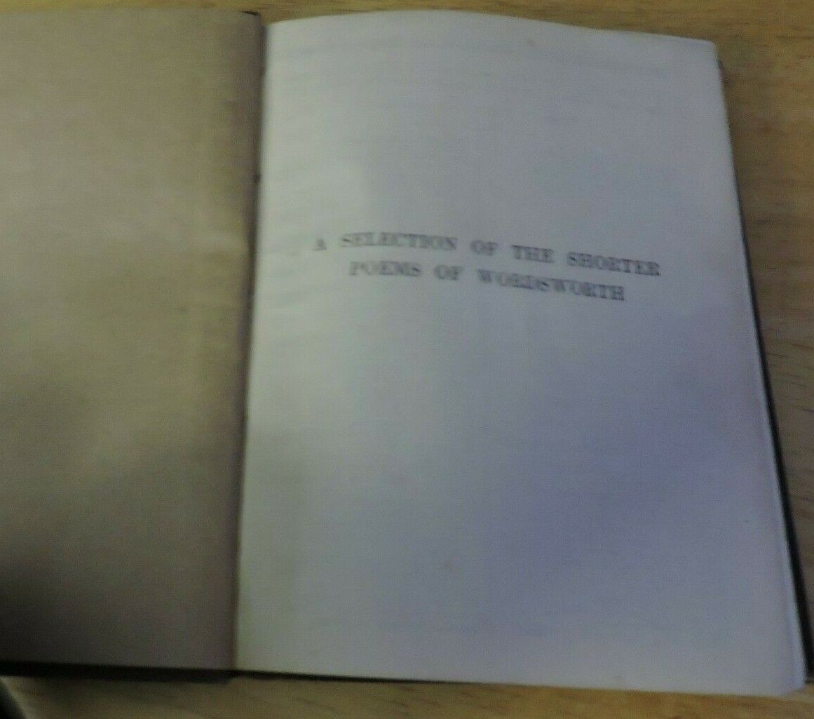 A SELECTION OF THE SHORTER POEMS OF WORDSWORTH 1914