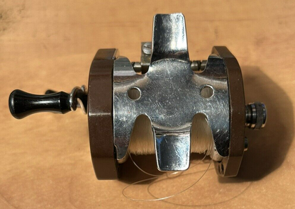 Vintage JC Higgins model 47b Fishing Reel (brown) Excellent Condition