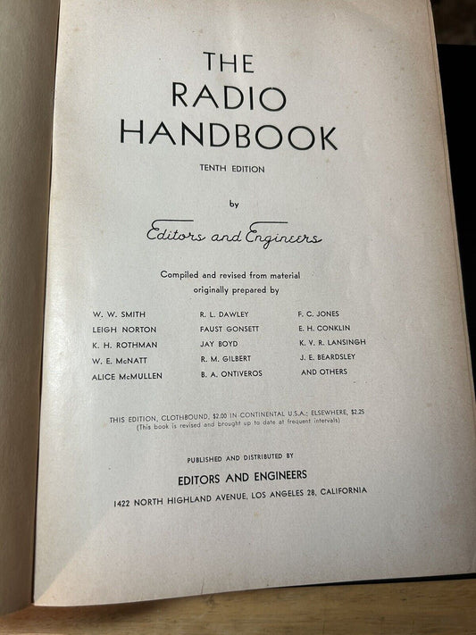 Hardcover: Radio Handbook, Tenth Edition, 1946