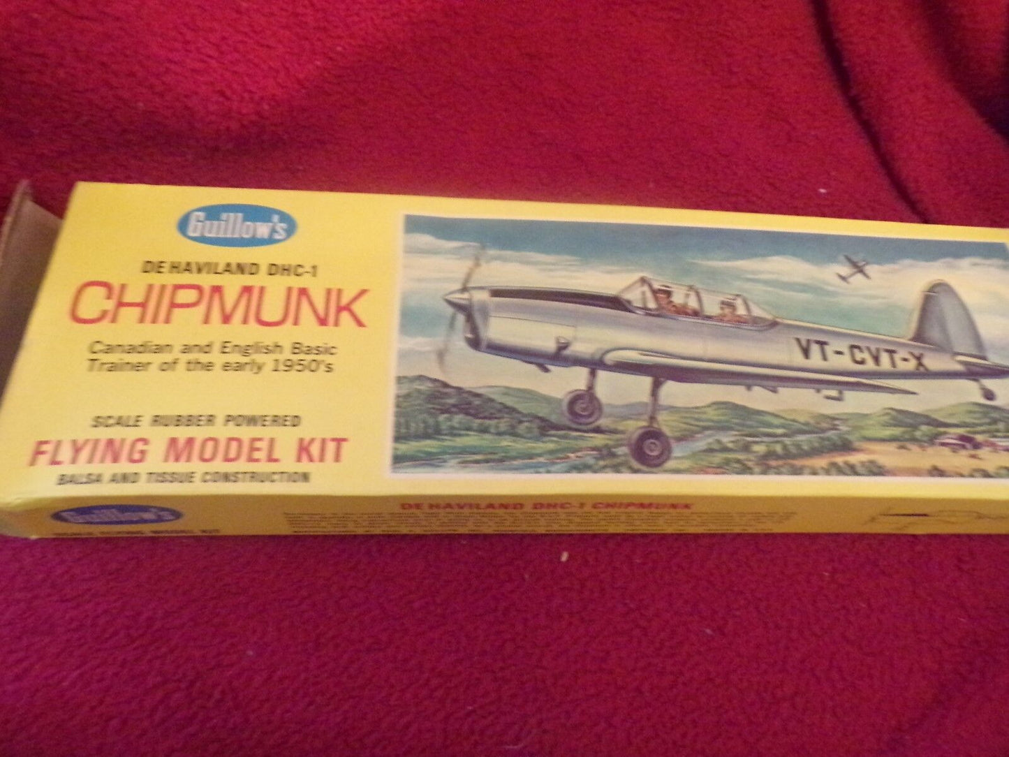Vintage (1967) De Haviland DHC-1 Chipmunk Flying Model Kit (Balsa and Tissue)
