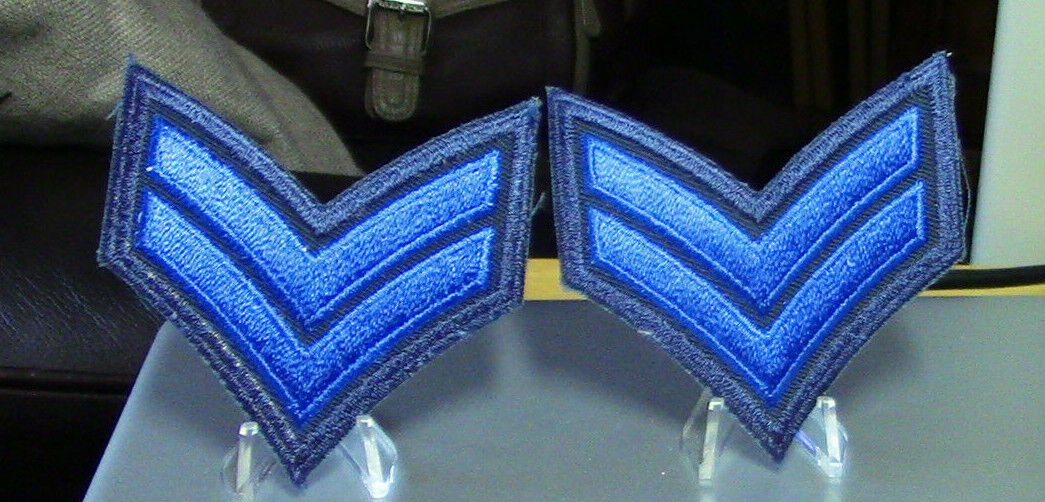 Blue on Blue Corporal Stripes Set of 2  (Police/Security/Fire)