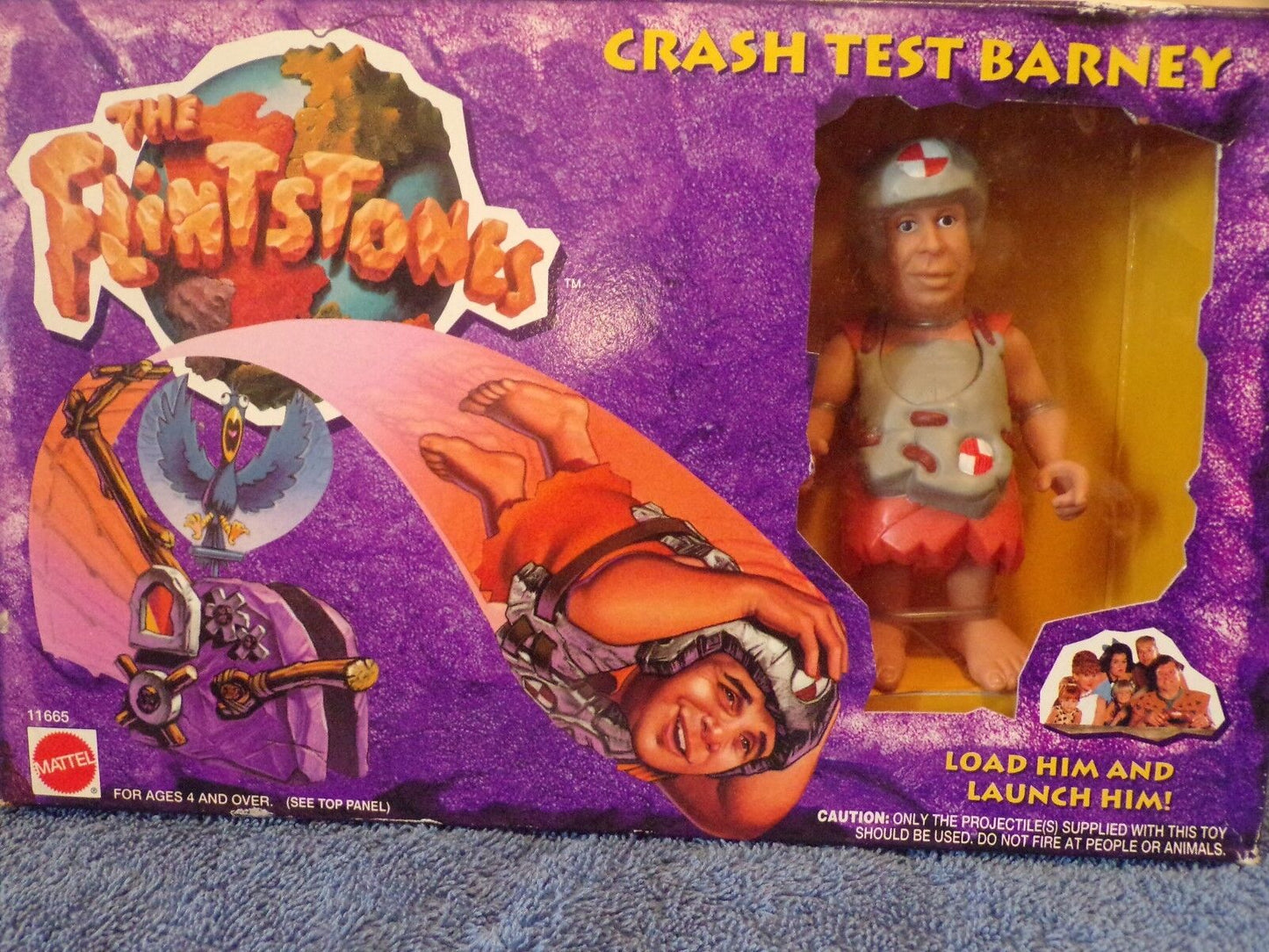 The Flintstones "Crash Test Barney" With Catapult Accessory