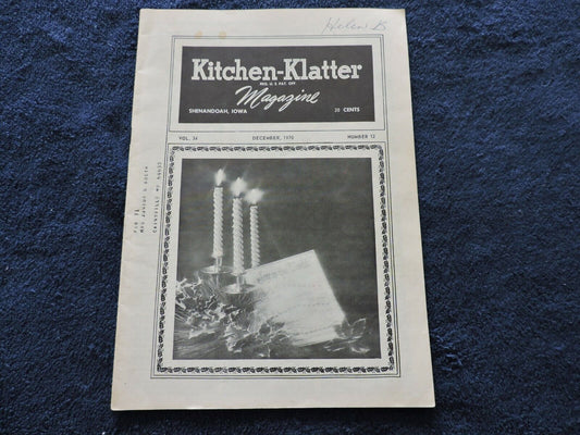 Kitchen-Klatter Magazine, Shenandoah, Iowa,  December 1970