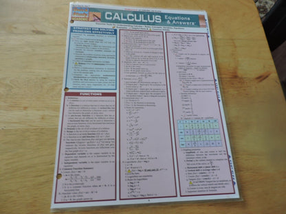 ACADEMIC OUTLINE: CALCULUS EQUATIONS & ANSWERS