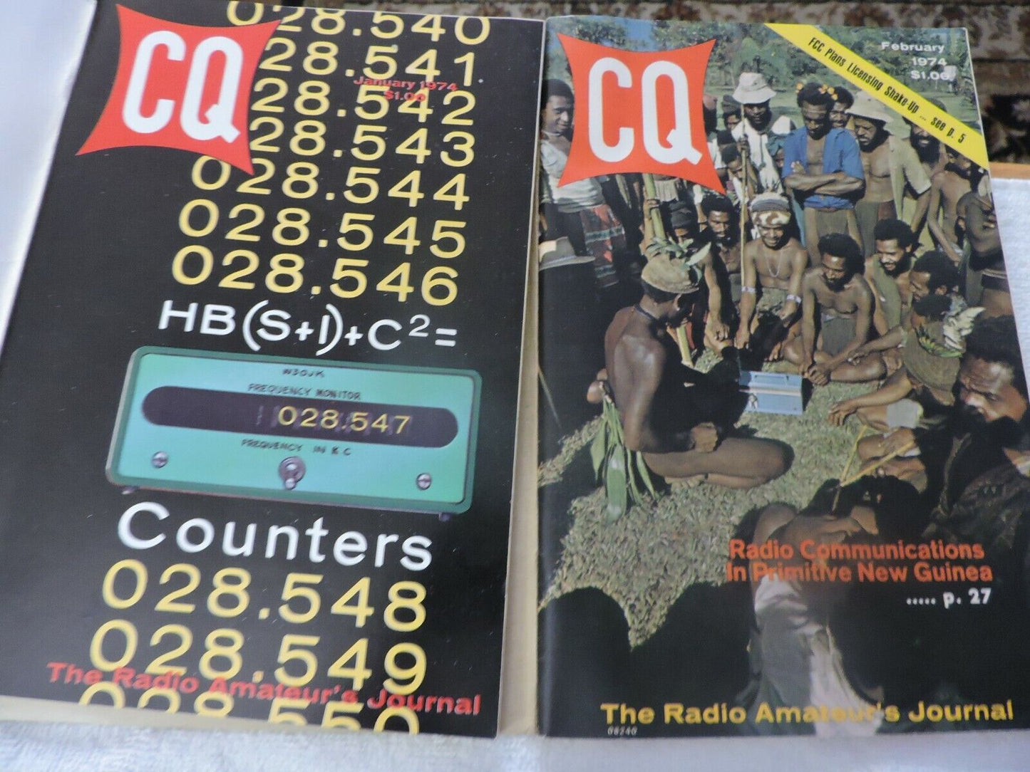 SET OF 10 CQ THE RADIO'S AMATEUR'S JOURNAL  1974 (MISSING SEPTEMBER & DECEMBER)