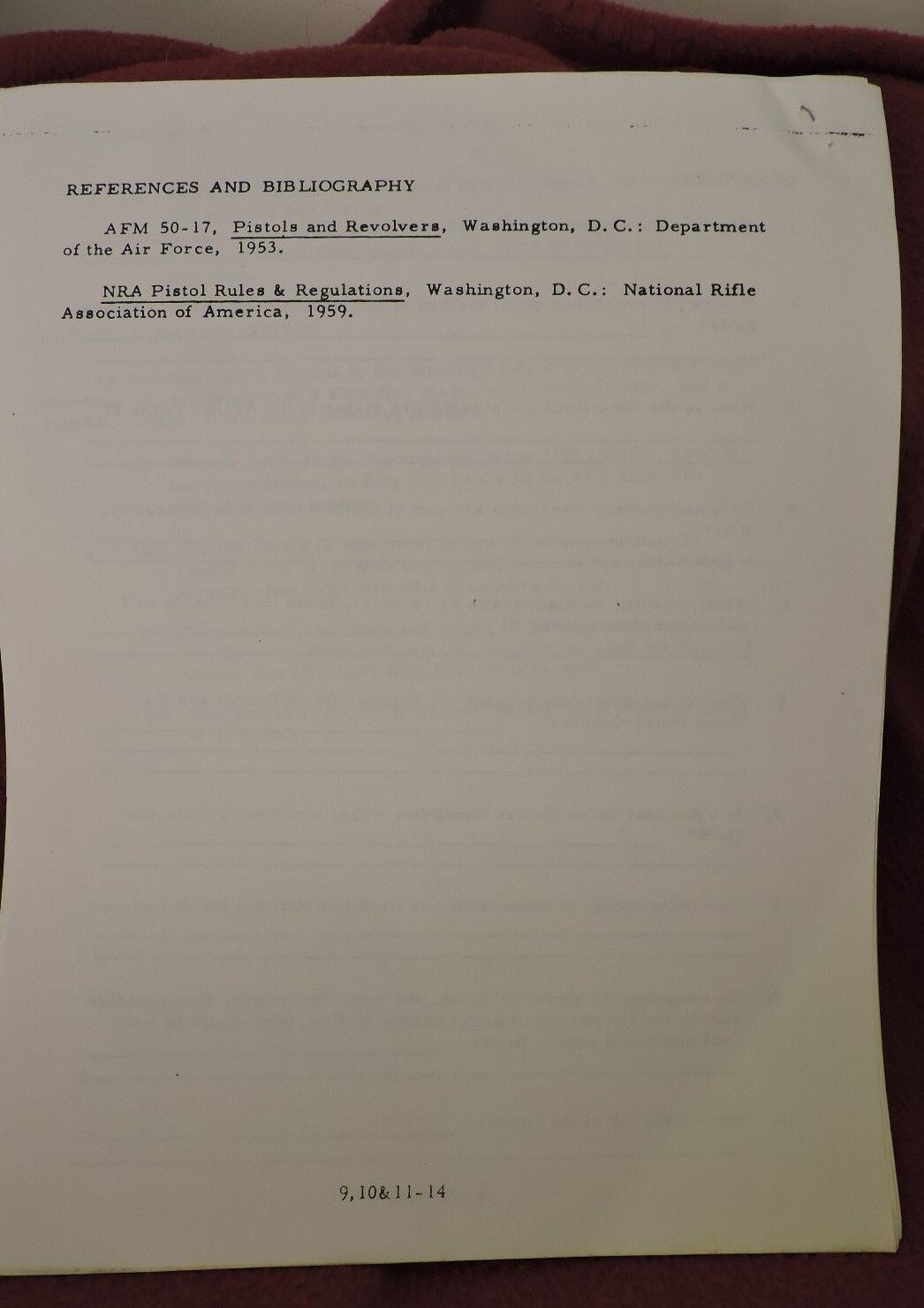 1962 AIR TRAINING COMMAND STUDENT WORKBOOK MARKSMANSHIP INSTRUCTOR COURSE