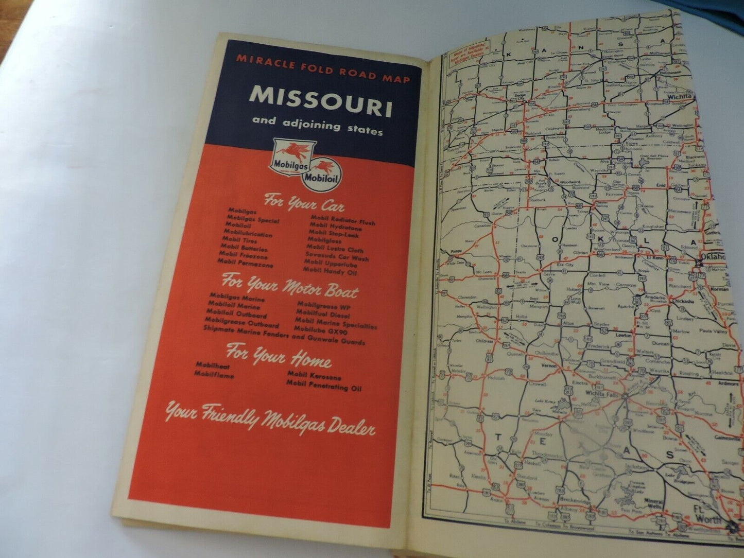 MIRACLE FOLD ROAD MAP OF  MISSOURI  (MOBIL)