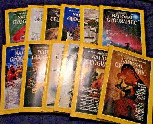 Lot of 14 National Geographics Magazines (1983 Full Year & 2 from 1984)