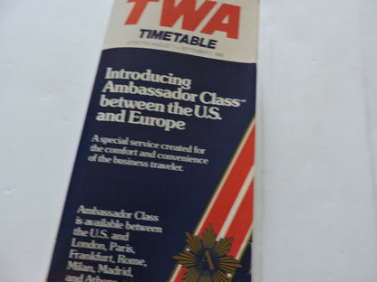 TWA  TIMETABLE AUGUST 1-SEPTEMBER 3. 1980