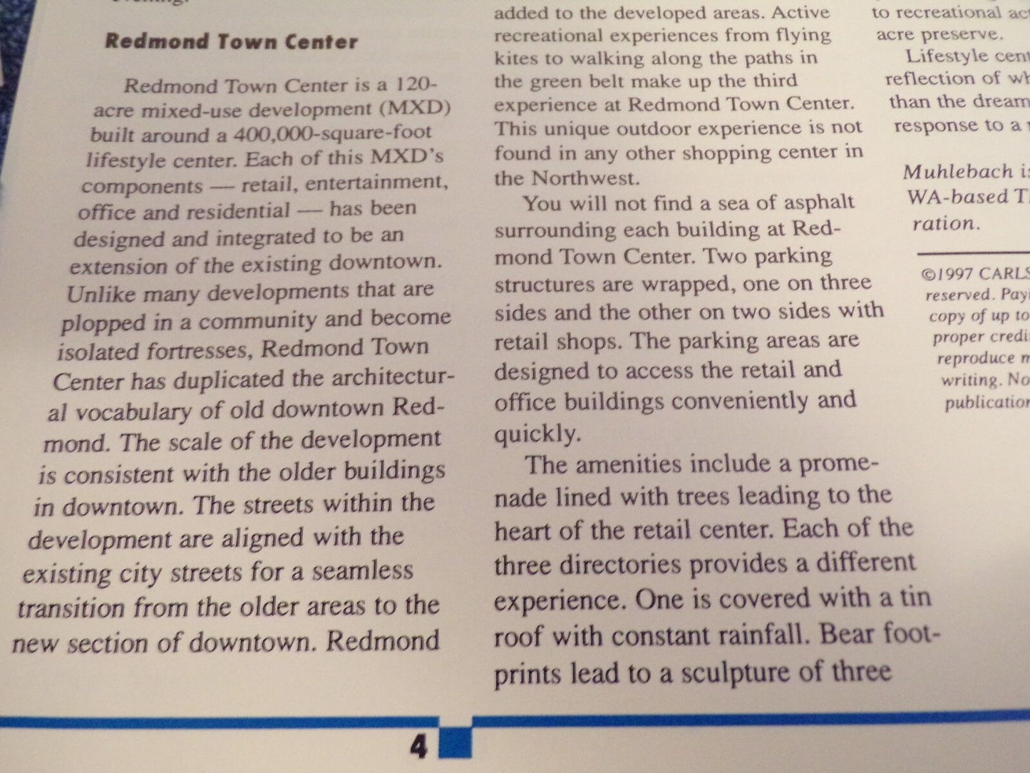 The Carlson Report For Shopping Center Management- September 1997 Edition