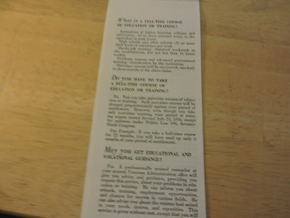 YOUR ANSWERS ABOUT EDUCATION AND TRAINING:  REVISED JUNE 1, 1948, VETERANS ADMIN
