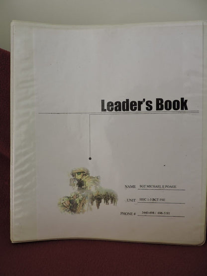 1960 ARMY NCO LEADER'S BOOK -FT.RILEY KS UNIT HHC-1-3 BCT FSE