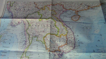 The National Geographic Magazine Map of Southeast Asia (Vietnam Included)