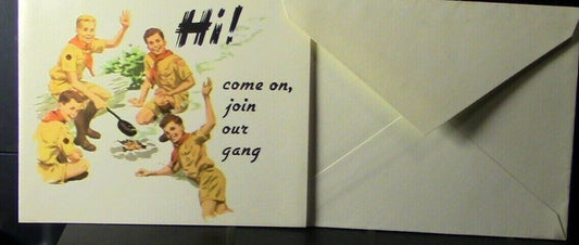 BSA/Boy Scouts: Vintage 50's "Come On, Join Our Gang" Card