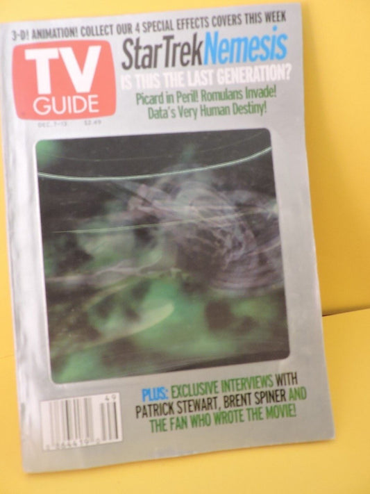 STAR TREK 3D IMAGE ON THE DECEMBER 7-13 2002 TV-GUIDE