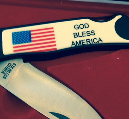 GOD BLESS AMERICA  POCKET KNIFE  - 2 1/2 INCHES
