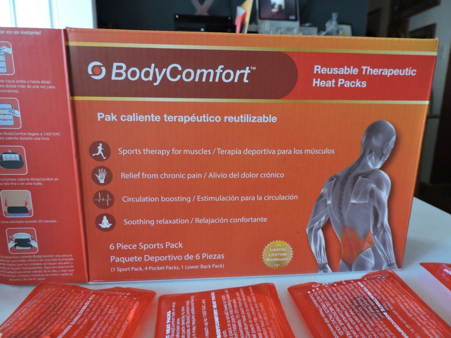 Body Comfort Reusable Therapeutic Heat Pads (6 Pieces =13x6,11x6 and 4--3.5x2.5)