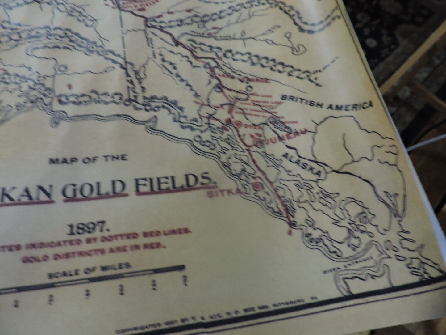 MAP OF THE ALASKAN GOLD FIELDS OF 1897-SOUVENIR OF ALSKA
