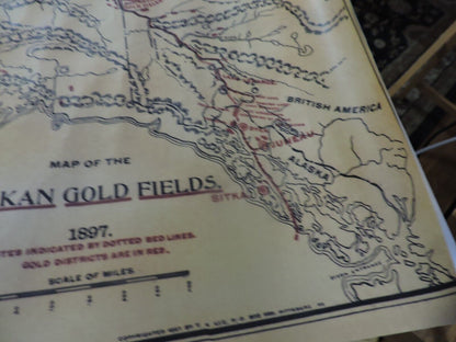 MAP OF THE ALASKAN GOLD FIELDS OF 1897-SOUVENIR OF ALSKA
