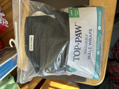 Top Paw Washable Male Wraps (For Large Dogs (17.3-22.8) Package of 3/Brand New