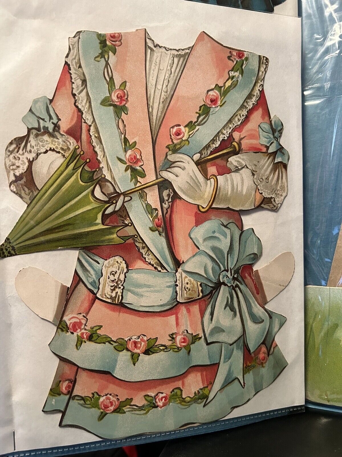 Paper Dolls (Collectable): 22" Paper Doll with stand, 3 Dresses and 2 hats