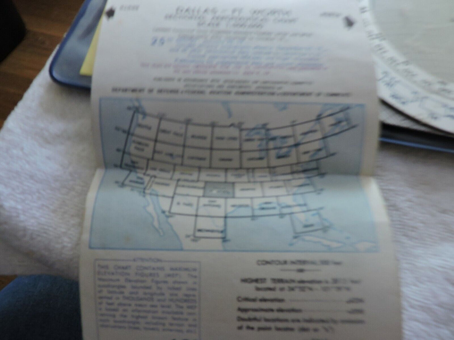 aopr -E6B FLIGHT COMPUTER  WITH DALLAS-FT. WORTH TEXAS AERONAUTICAL CHART
